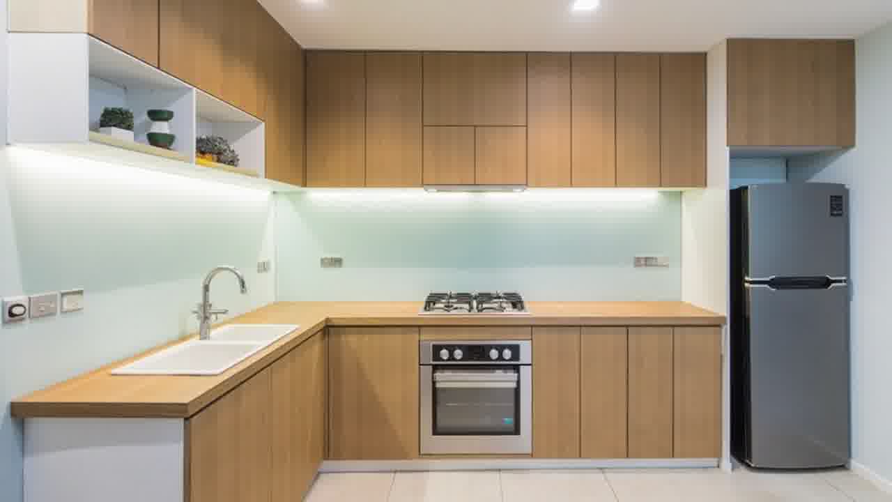 Layout L-shape untuk dapur rumah tapak