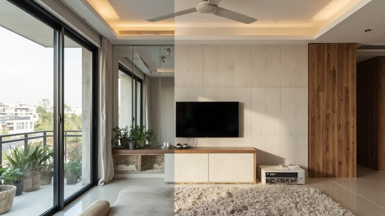 Kontraktor interior vs DIY renovasi ruang tamu split view